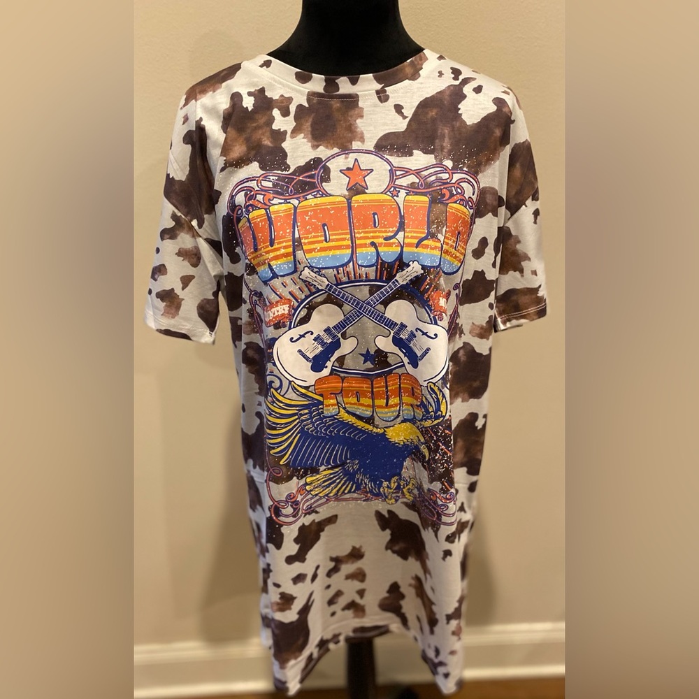 Brown Cow Print World Tour Country Music Concert Dress